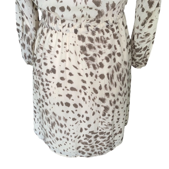 Rails Ora Puma Drawstring Tie Waist Ruffle Draped Cream Rayon Mini Dress - S - Picture 10 of 14